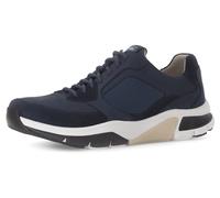 Keilsneaker GABOR ROLLINGSOFT, Herren, Gr. 10 (44,5), blau, Mesh, Nappaleder, Veloursleder, Schuhe, Freizeitschuh, Halbschuh, Schnürschuh mit Logo an der Ferse, G-Weite (70339861-10) blau
