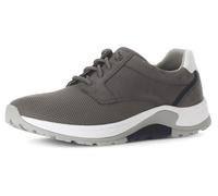 Keilsneaker GABOR ROLLINGSOFT, Herren, Gr. 10 (44,5), grau (grau, weiß), Nubukleder, Textil, Schuhe, Freizeitschuh, Halbschuh, Schnürschuh mit Ziernähten, G-Weite (67033219-10) grau, weiß