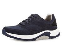 Keilsneaker GABOR ROLLINGSOFT, Herren, Gr. 12 (47), blau (marine), Mesh, Veloursleder, Schuhe, Freizeitschuh, Halbschuh, Schnürschuh mit Wechselfußbett, Weite G (96631614-12) marine