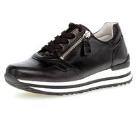 Keilsneaker GABOR "Turin", Damen, Gr. 35, schwarz, Nappaleder, Schuhe Sneaker, mit gepolstertem Schaftrand, Komfortweite H (51513852-35) schwarz