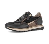 Keilsneaker GABOR "TURIN", Damen, Gr. 35, schwarz (schwarz, cognac), Glattleder, Ziegenveloursleder, Schuhe Keilsneaker, Freizeitschuh, Halbschuh, Schnürer in Komforweite H (=sehr weit) (81010242-35)
