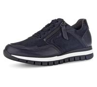 Keilsneaker GABOR "Turin", Damen, Gr. 42, blau (nachtblau), Glattleder, Ziegenveloursleder, Schuhe, Freizeitschuh, Halbschuh, Schnürer mit Komfortweite H (=sehr weit) (30798340-42) nachtblau