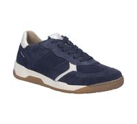 Keilsneaker JOSEF SEIBEL "Arleen 01", Damen, Gr. 38, blau (ocean, multi), Leder, Veloursleder, kontrastfarbene Details, Schuhe, Freizeitschuh, Halbschuh, Schnürer, Kontrastbesatz, G-Weite (56758142-38