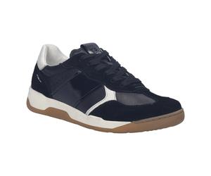 Keilsneaker JOSEF SEIBEL "Arleen 01", Damen, Gr. 38, schwarz (schwarz, weiß), Leder, Veloursleder, kontrastfarbene Details, Schuhe, Freizeitschuh, Halbschuh, Schnürer, Kontrastbesatz, G-Weite (8474211