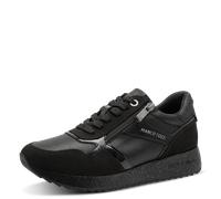 Keilsneaker MARCO TOZZI, Damen, Gr. 38, schwarz, Lederimitat, Textil, aufgeraut, leicht glänzend, unifarben, Schuhe, Freizeitschuh, Schnürer im stylischen Materialmix (14424333-38) schwarz