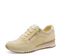 Keilsneaker MARCO TOZZI, Damen, Gr. 40, beige (vanilla kombiniert), Lederimitat, Textil, Veloursleder, Schuhe, Freizeitschuh, Halbschuh, Schnürschuh in veganer Verarbeitung (83909022-40) vanilla kombi