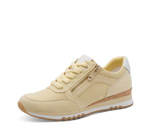Keilsneaker MARCO TOZZI, Damen, Gr. 40, beige (vanilla kombiniert), Lederimitat, Textil, Veloursleder, Schuhe, Freizeitschuh, Halbschuh, Schnürschuh in veganer Verarbeitung (83909022-40) vanilla kombi