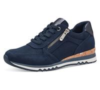 Keilsneaker MARCO TOZZI, Damen, Gr. 40, blau (navy), Lederimitat, Textil, Veloursleder, Schuhe, Freizeitschuh, Halbschuh, Schnürschuh in veganer Verarbeitung (22671750-40) navy