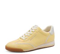 Keilsneaker MARCO TOZZI, Damen, Gr. 40, gelb, Lederimitat, Nubuklederimitat, unifarben mit Farbeinsatz, Schuhe, Freizeitschuh, Halbschuh, Schnürschuh mit Feel Me-Ausstattung (95495008-40) gelb