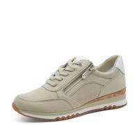 Keilsneaker MARCO TOZZI, Damen, Gr. 40, taupe kombiniert, Lederimitat, Textil, Veloursleder, Schuhe, Freizeitschuh, Halbschuh, Schnürschuh in veganer Verarbeitung (73809168-40) taupe kombiniert