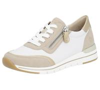 Keilsneaker REMONTE, Damen, Gr. 38, beige (weiß, hellbeige), Lederimitat, Schuhe, mit Kontrastbesätzen, Freizeitschuh, Halbschuh, Schnürschuh (21040250-38) weiß, hellbeige