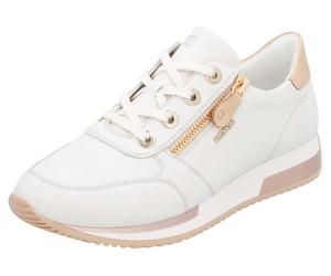 Keilsneaker REMONTE, Damen, Gr. 38, bunt (sanftes weiß, natur), Leder, kontrastfarbene Details, Schuhe Sneaker, Freizeitschuh, Halbschuh, Schnürschuh in schmaler Form (22730642-38) sanftes weiß, natur