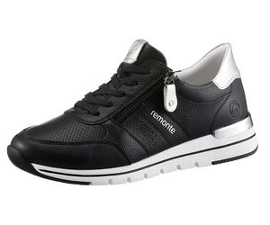 Keilsneaker REMONTE, Damen, Gr. 38, silber (nachtblau, silberfarben), Leder, unifarben mit Farbeinsatz, Schuhe Sneaker, mit gepolstertem Fußbett, Freizeitschuh, Halbschuh, Schnürschuh (66851858-38) na