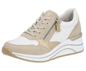 Keilsneaker REMONTE, Damen, Gr. 39, beige (beige, kombiniert), Lederimitat, Schuhe Sneaker, Freizeitschuh, Halbschuh, Schnürschuh, vegane Verarbeitung (85580334-39) beige, kombiniert