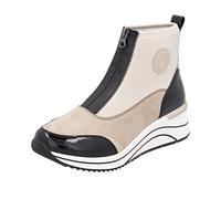 Keilsneaker REMONTE, Damen, Gr. 39, beige (hellbeige, schwarz), Lacklederimitat, Textil, Schuhe, Casual-Boots, Stiefelette, Plateauboots mit Lite´n Soft Ausstattung (66960936-39) hellbeige, schwarz