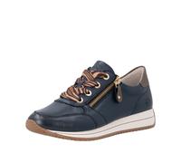 Keilsneaker REMONTE, Damen, Gr. 39, blau kombiniert, Leder, Schuhe, Freizeitschuh, Halbschuh, Schnürschuh mit Außenreißverschluss (19484615-39) blau kombiniert