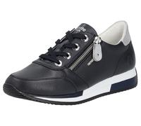 Keilsneaker REMONTE, Damen, Gr. 39, blau (nachtblau, ice), Leder, kontrastfarbene Details, Schuhe Sneaker, Freizeitschuh, Halbschuh, Schnürschuh in schmaler Form (91443838-39) nachtblau, ice