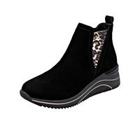 Keilsneaker REMONTE, Damen, Gr. 39, schwarz (schwarz, leo), Elastischer Einsatz, Veloursleder, Schuhe Keilsneaker, Boots, Chelseaboots, Stiefelette mit Softfußbett (98053710-39)