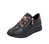Keilsneaker REMONTE, Damen, Gr. 40, gold (schwarz, goldfarben), Leder, Lederimitat, unifarben mit Farbeinsatz, Schuhe, Schnürschuh, Halbschuh, Freizeitschuh mit seitlichem Reißverschluss (49600917-40)