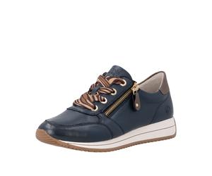 Keilsneaker REMONTE, Damen, Gr. 42, blau kombiniert, Leder, Schuhe, Freizeitschuh, Halbschuh, Schnürschuh mit Außenreißverschluss (19484615-42) blau kombiniert