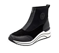 Keilsneaker REMONTE, Damen, Gr. 42, schwarz, Lacklederimitat, Lederimitat, Textil, unifarben, Schuhe, Casual-Boots, Stiefelette, Plateauboots mit Lite´n Soft Ausstattung (18801457-42) schwarz