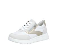 Keilsneaker REMONTE, Damen, Gr. 42, weiß, goldfarben, Lederimitat, Schuhe, Schnürschuh, Halbschuh, Casual-Sneaker mit seitlichem Reißverschluss (72354235-42) weiß, goldfarben