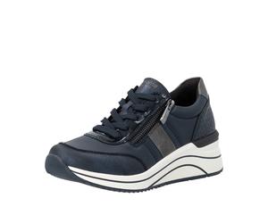 Keilsneaker REMONTE, Damen, Gr. 43, blau kombiniert, Lederimitat, Schuhe, Halbschuh, Freizeitschuh, Schnürer mit praktischem Außenreißverschluss (31734105-43) blau kombiniert
