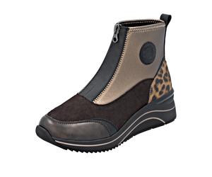 Keilsneaker REMONTE, Damen, Gr. 44, gold (schwarz, goldfarben), Lederimitat, Textil, Schuhe, Casual-Boots, Stiefelette, Plateauboots mit Lite´n Soft Ausstattung (25925229-44) schwarz, goldfarben