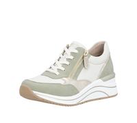 Keilsneaker REMONTE, Damen, Gr. 45, grün (muschel, salbei), Lederimitat, kontrastfarbene Details, Schuhe Sneaker, Freizeitschuh, Halbschuh, Schnürschuh, vegane Verarbeitung (41619666-45) muschel, salb