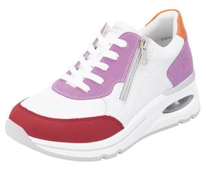Keilsneaker REMONTE "Elisabeth Hurley-Collection", Damen, Gr. 40, bunt (weiß multi), Leder, Lederimitat, kontrastfarbene Details, Schuhe, Freizeitschuh, Halbschuh, Schnürer mit herausnehmbarer Soft-Ei