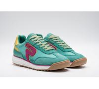 Keilsneaker REPLAY, Damen, Gr. 36, grün (grün kombiniert), Leder, Lederimitat, Textil, kontrastfarbene Details, Schuhe, Trend-Sneaker, Halbschuh, Schnürschuh mit Profilsohle (10791515-36) grün kombini