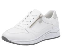 Keilsneaker RIEKER, Damen, Gr. 41, silber (weiß, silberfarben), Leder, Lederimitat, Schuhe, Halbschuh, Schnürschuh, Freizeitschuh mit Soft-Einlage (28922705-41) weiß, silberfarben