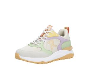 Keilsneaker RIEKER SPORT, Damen, Gr. 39, bunt (creme, pastell), Synthetik, Textil, mehrfarbig, Schuhe, Schnürschuh, Freizeitsneaker, Halbschuh mit gepolstertem Schaftrand (42924649-39) creme, pastell