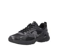 Keilsneaker RIEKER SPORT, Damen, Gr. 41, schwarz, Lederimitat, Textil, Strukturmuster, unifarben, Schuhe, Plateau, Freizeitschuh, Halbschuh mit Kontrastbesätzen (97830844-41) schwarz