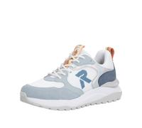 Keilsneaker RIEKER SPORT, Damen, Gr. 41, weiß, hellblau, Synthetik, Textil, Veloursleder, Schuhe, Schnürschuh, Freizeitsneaker, Halbschuh mit gepolstertem Schaftrand (22603139-41) weiß, hellblau