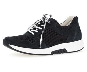 Keilsneaker ROLLINGSOFT, Damen, Gr. 35, blau (nachtblau), Nubukleder, Textil, Schuhe Sneaker, Freizeitschuh, Halbschuh, Schnürschuh mit Logo an der Ferse (47403248-35) nachtblau