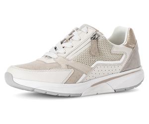Keilsneaker ROLLINGSOFT, Damen, Gr. 37, beige (hellbeige, ivory), Textil, Veloursleder, Ziegenleder, Schuhe Sneaker, Freizeitschuh, Halbschuh, Schnürschuh im sportivem Materialmix (94646100-37) hellbe