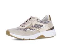 Keilsneaker ROLLINGSOFT, Damen, Gr. 38, beige, weiß, Leder, Textil, Schuhe, Freizeitschuh, Halbschuh, Schnürschuh, Außenreißverschluss, G-Weite (48915910-38) beige, weiß