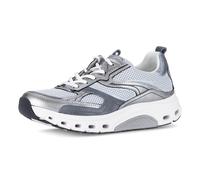 Keilsneaker ROLLINGSOFT, Damen, Gr. 38, grau (hellblau, silberfarben), Glattleder, Textil, Veloursleder, Schuhe, Freizeitschuh, Halbschuh, Schnürschuh mit weichem Schaftrand (88376544-38) hellblau, si