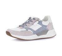 Keilsneaker ROLLINGSOFT, Damen, Gr. 38, rosa (weiß kombiniert), Glattleder, Veloursleder, Schuhe, Freizeitschuh, Halbschuh, Schnürschuh mit Kontrastbesätzen, G-Weite (14542123-38) weiß kombiniert