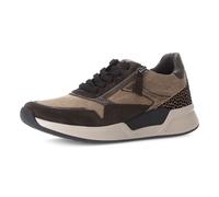 Keilsneaker ROLLINGSOFT, Damen, Gr. 39, dunkelbraun, beige, Glattleder, Veloursleder, Schuhe, Schnürschuh, Halbschuh, Freizeitschuh mit seitlichem Reißverschluss (56826921-39) dunkelbraun, beige