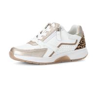 Keilsneaker ROLLINGSOFT, Damen, Gr. 39, gold (weiß, puder), Leder, Textil, Ziegenveloursleder, Schuhe, Freizeitschuh, Halbschuh, Schnürschuh mit Kontrastbesätzen (54089000-39) weiß, puder