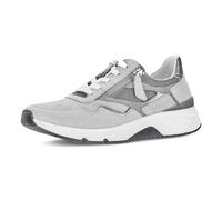 Gabor Keilsneaker Rollingsoft Damen Gr. 39 Hellgrau/Stahl Textil/Veloursleder G-Weite