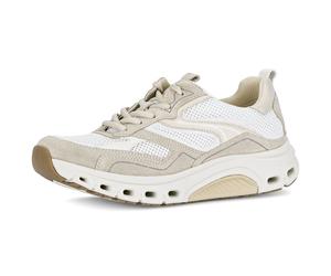 Keilsneaker ROLLINGSOFT, Damen, Gr. 39, weiß, hellgrau, Glattleder, Textil, Veloursleder, Schuhe, Freizeitschuh, Halbschuh, Schnürschuh mit weichem Schaftrand (72863164-39) weiß, hellgrau