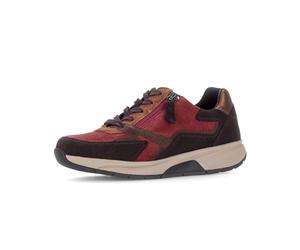 Keilsneaker ROLLINGSOFT, Damen, Gr. 40,5, braun (rot, braun), Leder, Lederimitat, Veloursleder, Schuhe, Halbschuh, Schnürer mit Kontrastbesätzen (51789103-40,5) rot, braun