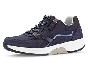 Keilsneaker ROLLINGSOFT, Damen, Gr. 40, blau (dunkelblau), Nubukleder, Schuhe Sneaker, mit OPTIFIT-Wechselfußbett, Freizeitschuh, Halbschuh, Schnürschuh (23757057-40) dunkelblau