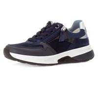 Keilsneaker ROLLINGSOFT, Damen, Gr. 41, blau (dunkelblau), Kalbsleder, Textil, Veloursleder, kontrastfarbene Details, Schuhe, Freizeitschuh, Halbschuh, Schnürer mit gepolstertem Schaftrand (50423226-4