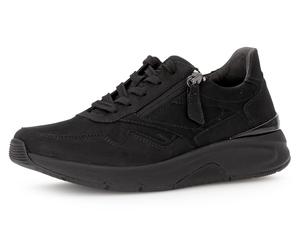 Keilsneaker ROLLINGSOFT, Damen, Gr. 41, schwarz, Nubukleder, unifarben, Schuhe Sneaker, Freizeitschuh, Halbschuh, Schnürschuh, Logoschriftzug an der Ferse (13106646-41) schwarz