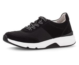 Keilsneaker ROLLINGSOFT, Damen, Gr. 41, schwarz, Textil, Veloursleder, unifarben, Schuhe, Freizeitschuh, Halbschuh, Schnürschuh, Logoschriftzug an der Ferse (81291054-41) schwarz