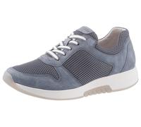 Keilsneaker ROLLINGSOFT, Damen, Gr. 42, blau (graublau), Textil, Veloursleder, unifarben, Schuhe Sneaker, Freizeitschuh, Halbschuh, Schnürschuh im sommerlichem Materialmix (72971627-42) graublau